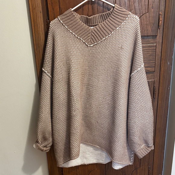 Free People Sweaters - Oversized Free People brown and white sweater